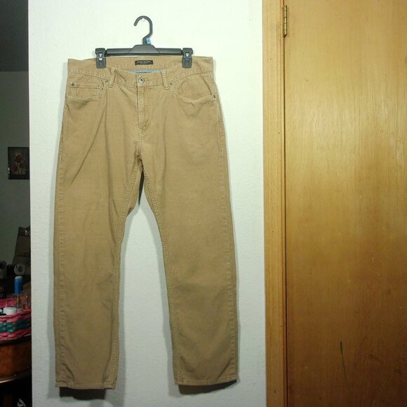 Banana Republic Straight Leg Corduroy Men's 35x30 Beige 5-Pocket Pima Cotton - Picture 4 of 11